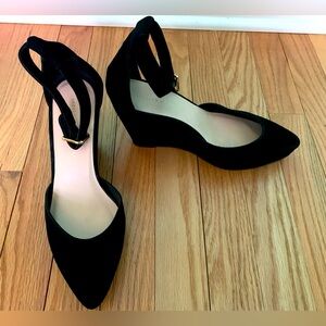 Loeffler Randall Black suede Wedges size 8